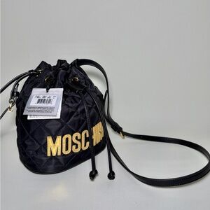 (New) MOSCHINO - Logo Quilted Bucket Bag